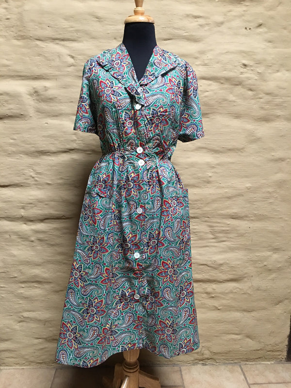 Vintage 40s Dress #C056  FREE AUS POSTAGE