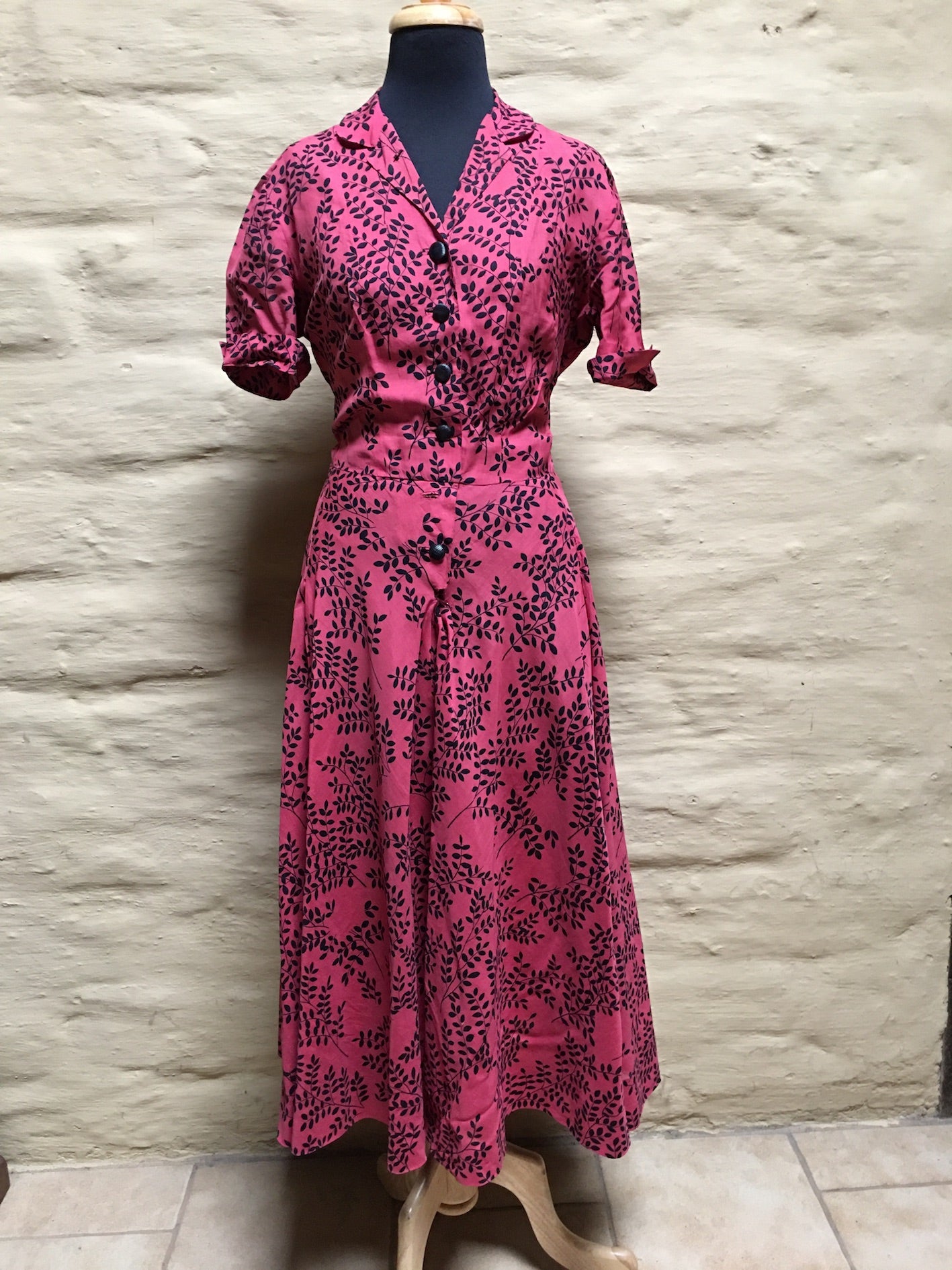 Vintage 40s Dress #C057  FREE AUS POSTAGE