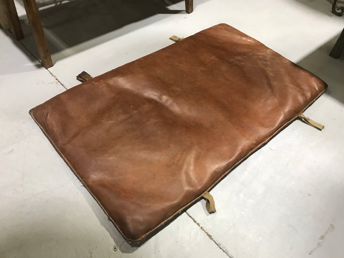 Vintage industrial Romanian 1940s leather Gym mat #2219
