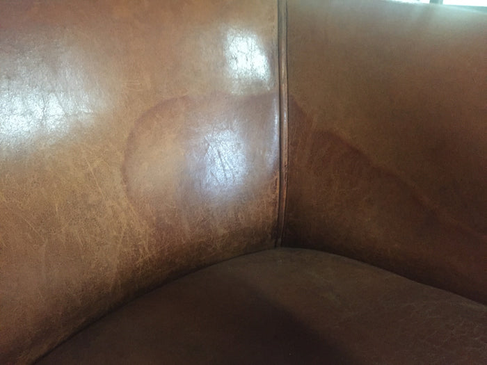 Vintage French 1940s leather club chair #3222 BYRON RL