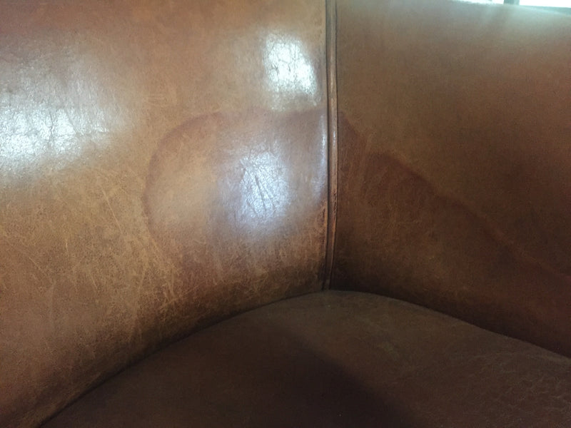 Vintage French 1940s leather club chair #3222 BYRON RL