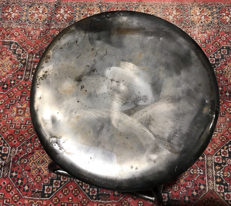 Vintage  Dutch Hospital Stool Polished Metal  #3485 A