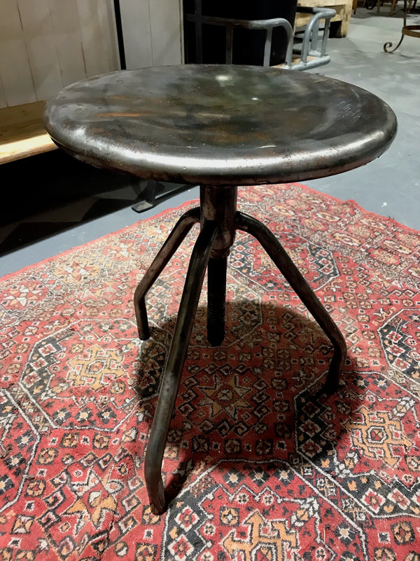 Vintage  Dutch Hospital Stool Polished Metal  #3485 B