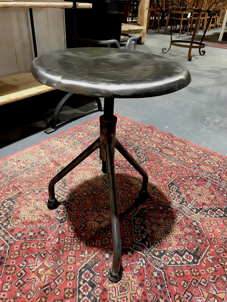Vintage  Dutch Hospital Stool Polished Metal  #3485 C
