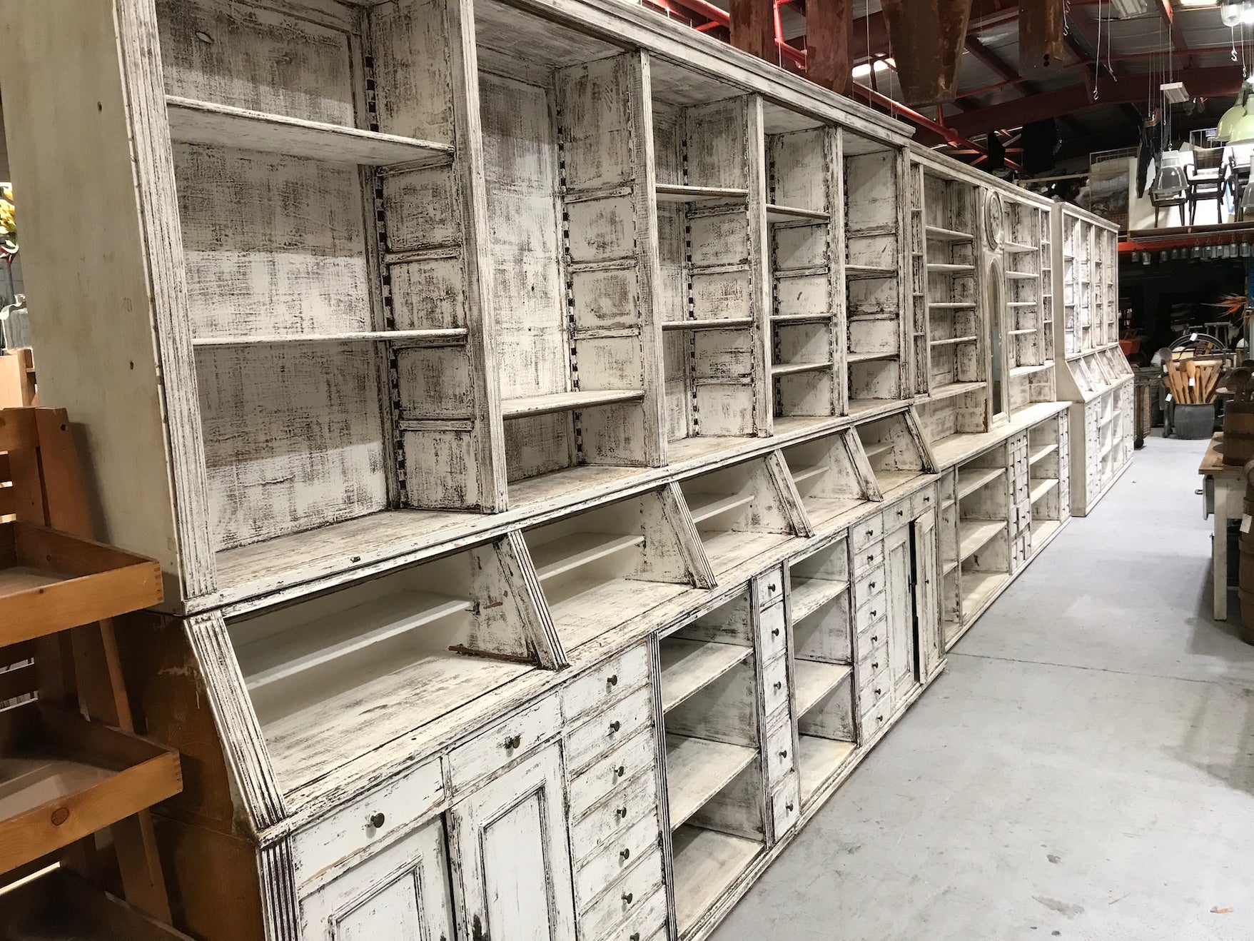 Vintage Dutch pharmacy cabinet  12 meters in total #0000