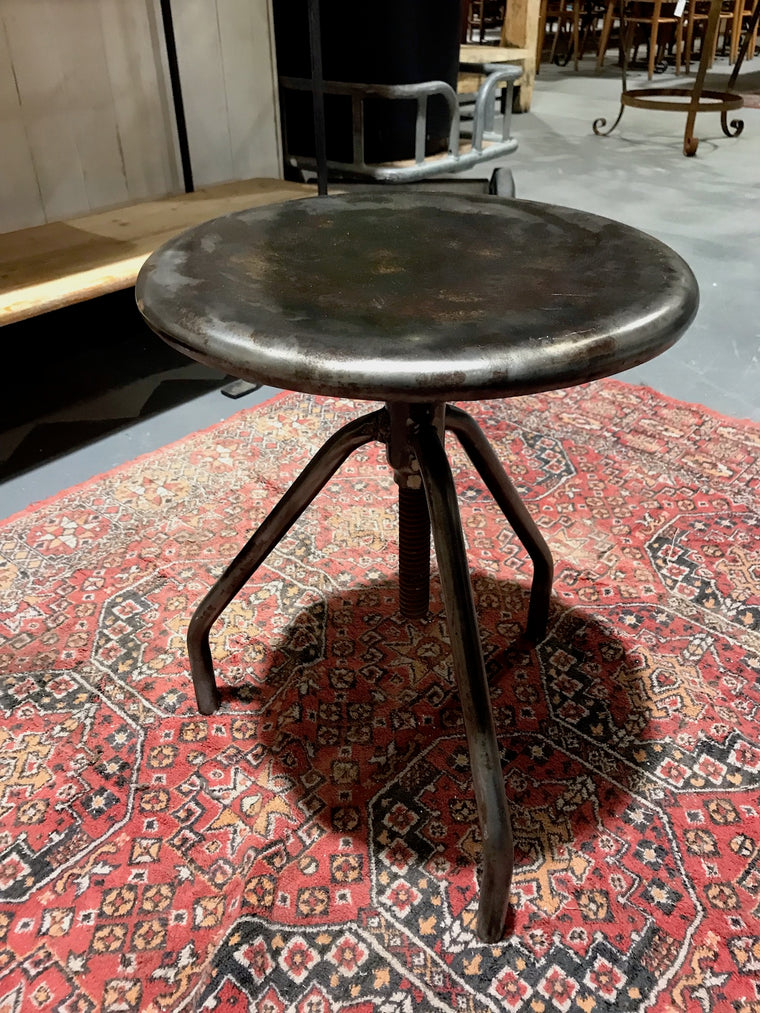 Vintage  Dutch Hospital Stool Polished Metal  #3485 D
