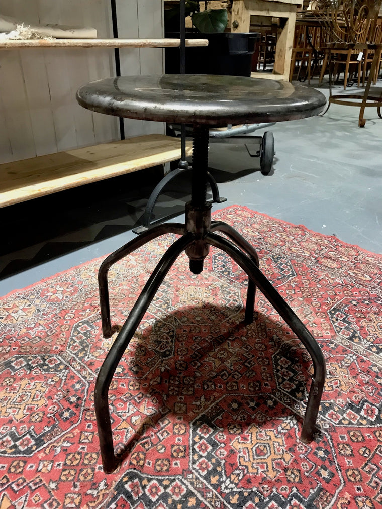 Vintage  Dutch Hospital Stool Polished Metal  #3485 E