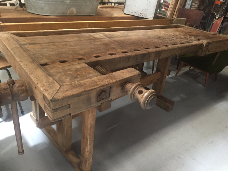 Vintage European Carpenters Workbench 1920s #3225