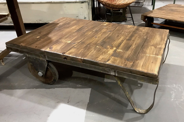 Vintage European Rail Cart Coffee Table  #3492 A