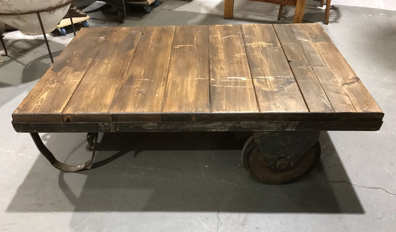 Vintage European Rail Cart Coffee Table  #3492 B