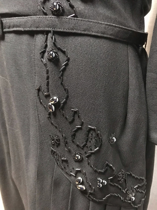 Vintage Black Dress #C187 FREE AUS POSTAGE