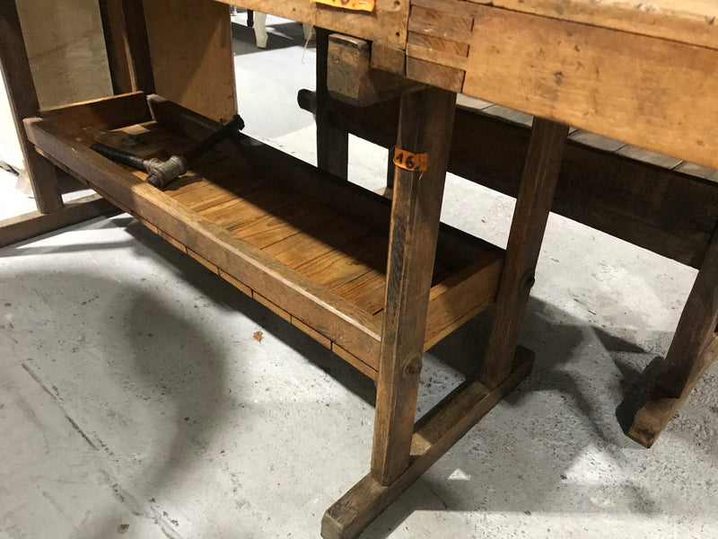 Vintage industrial European carpenters workbench 1920s #2621/16