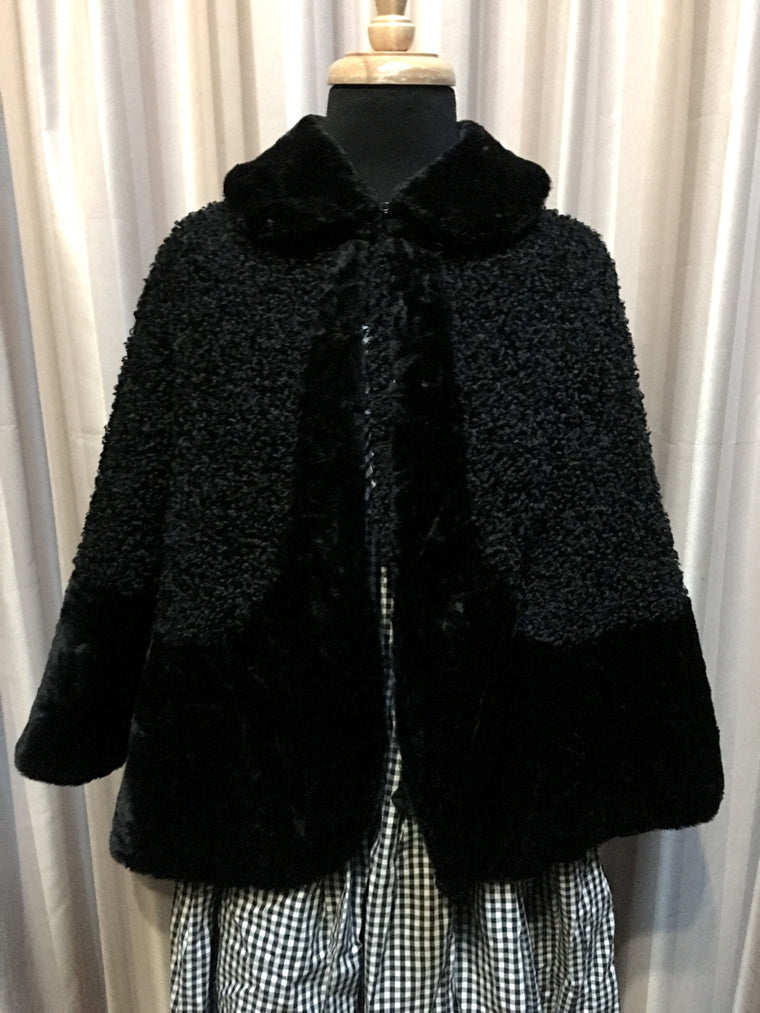 Faux Astrakhan Fur Cape #C094