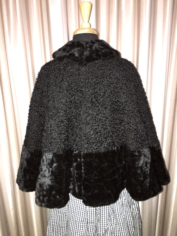 Faux Astrakhan Fur Cape #C094