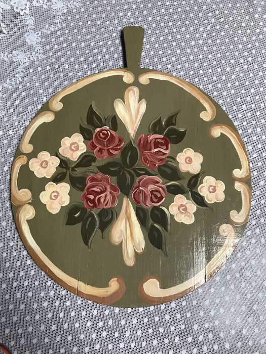 Vintage French Hand Painted Breadboard Board #3496 B  Byron