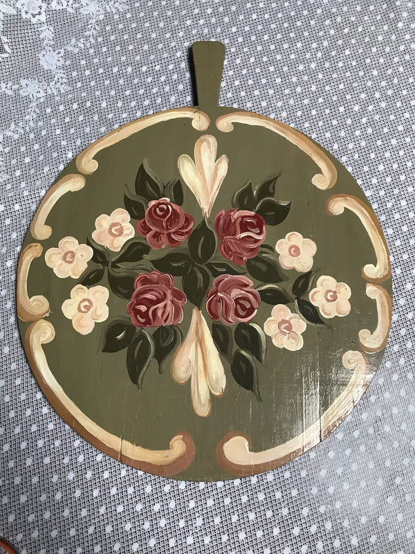 Vintage French Hand Painted Breadboard Board #3496 B  Byron