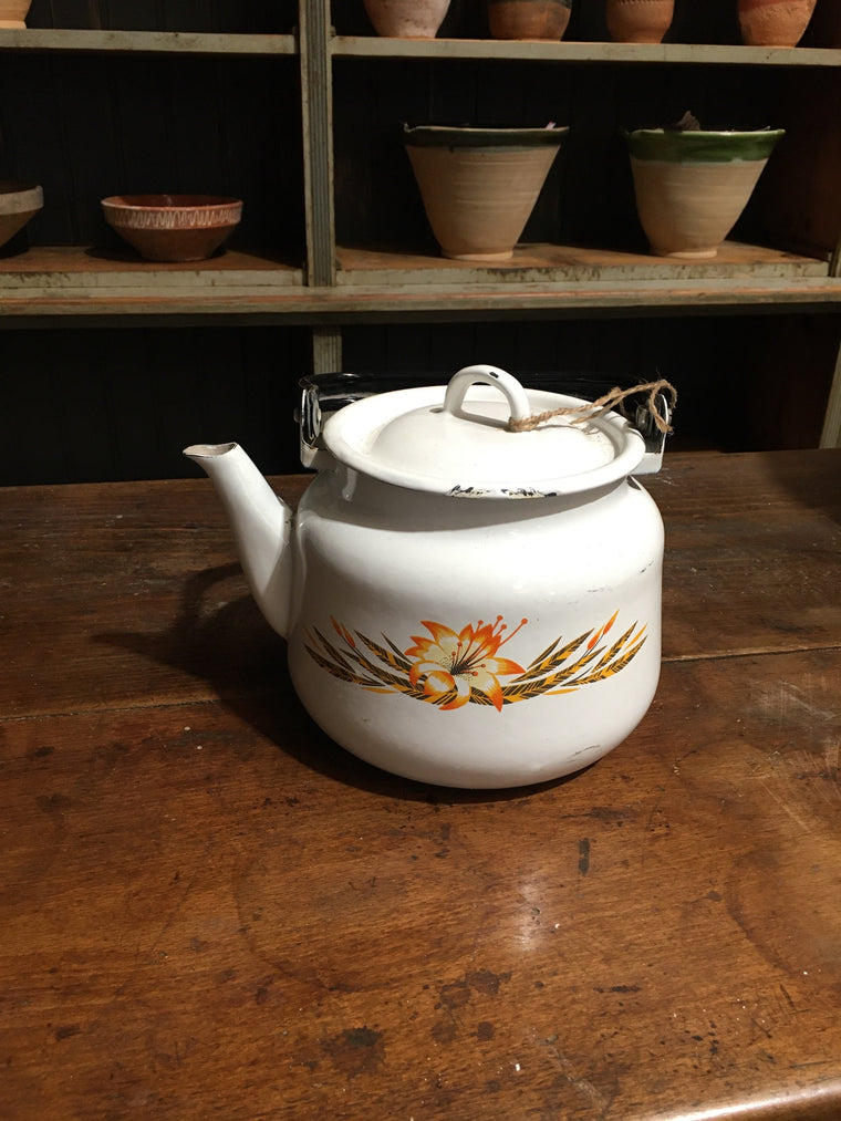 Vintage European Enamel Coffee Pot #2786