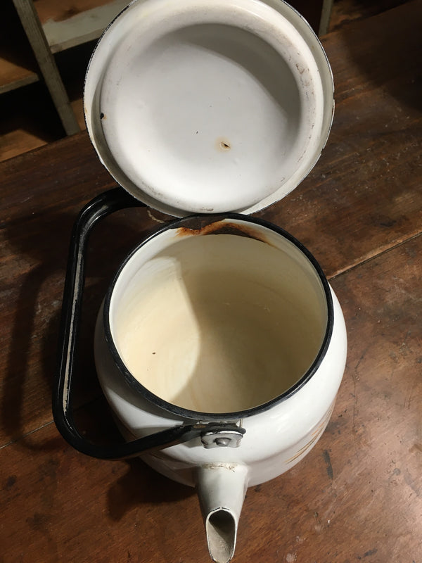 Vintage European Enamel Coffee Pot #2786