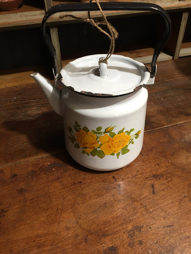 Vintage European Enamel Coffee Pot #2789