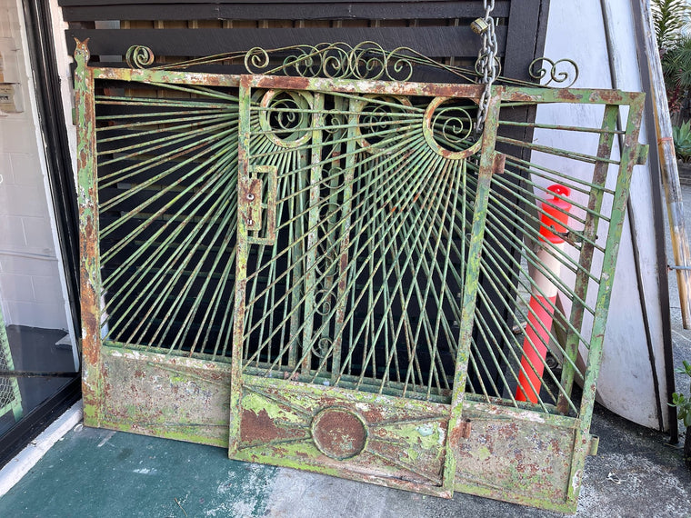 Vintage European Old Wrought Iron Gates #3464 Byron