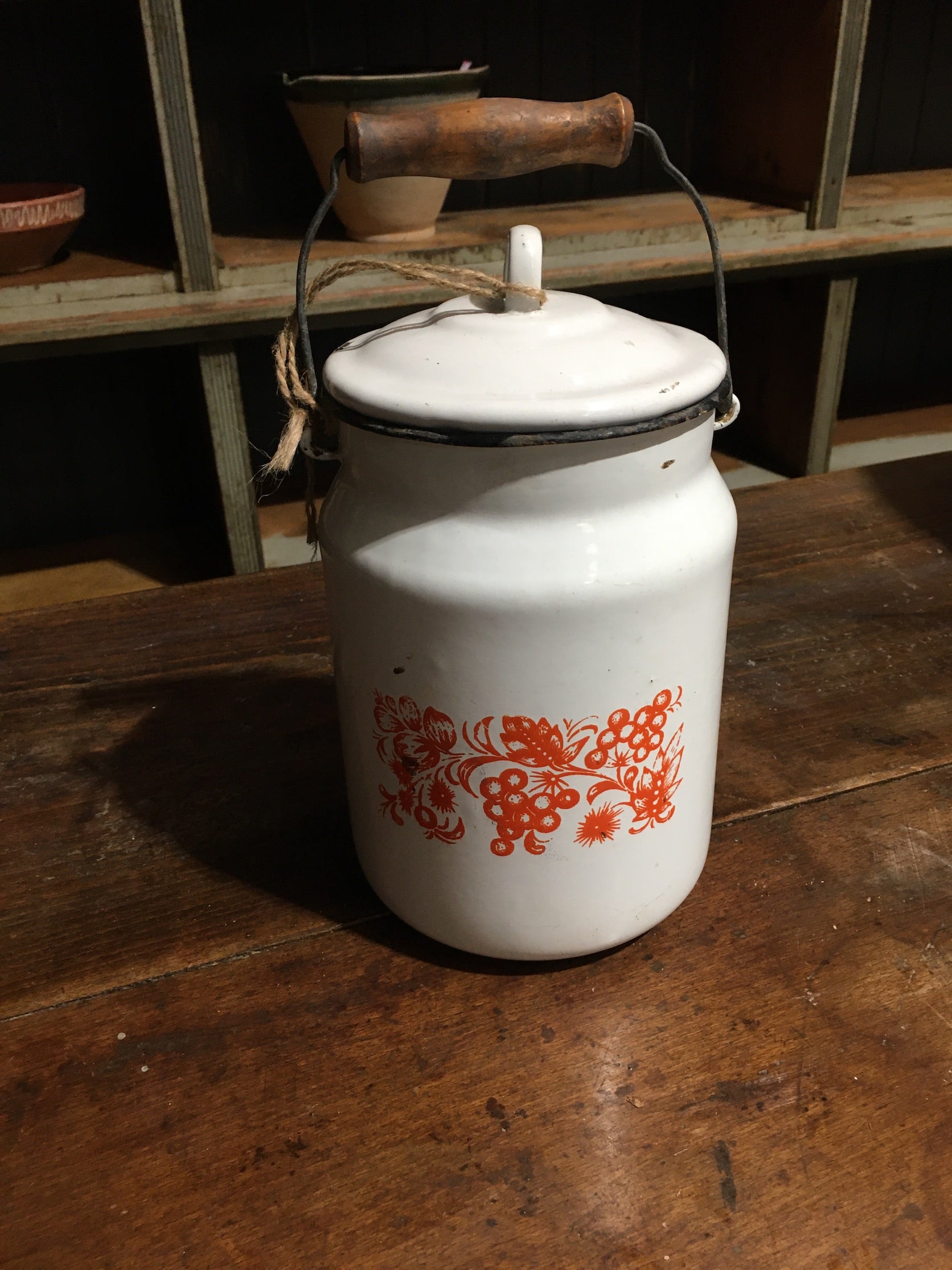 Vintage European Enamel Milk Can #2796