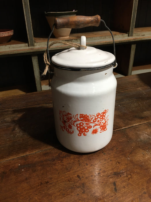 Vintage European Enamel Milk Can #2796