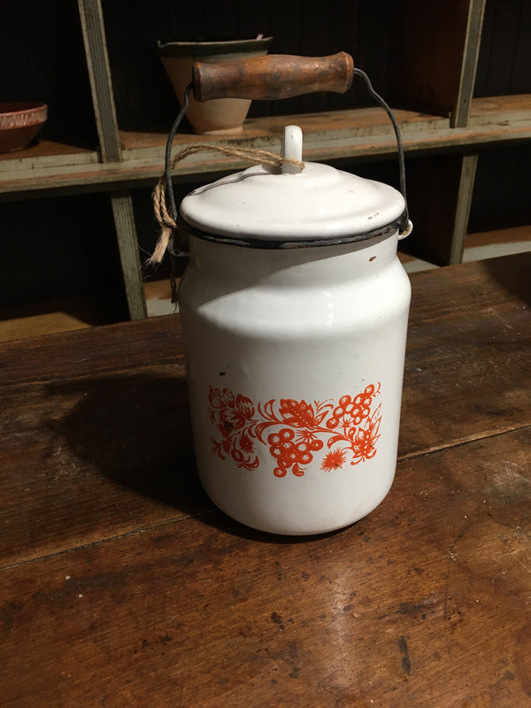 Vintage European Enamel Milk Can #2796
