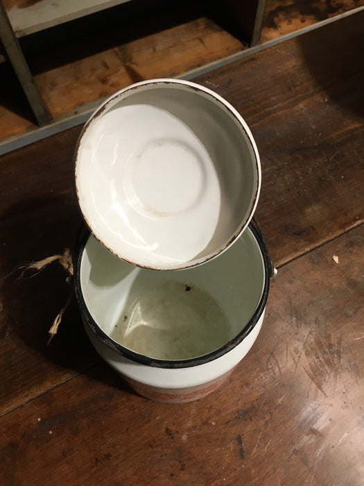 Vintage European Enamel Milk Can #2796