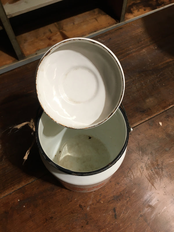 Vintage European Enamel Milk Can #2796