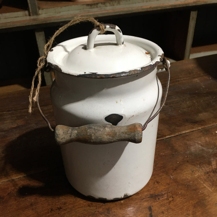 Vintage European Enamel Milk Can #2798