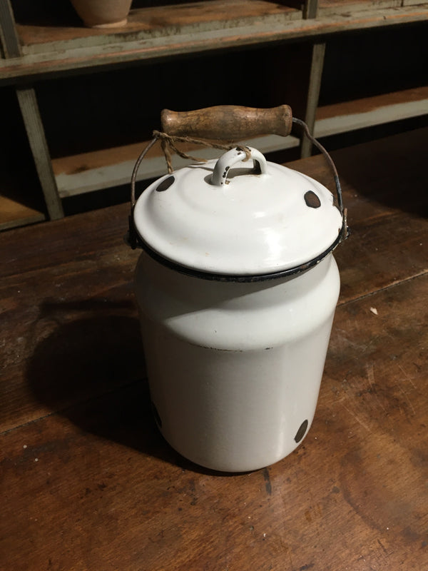Vintage European Enamel Milk Can #2799