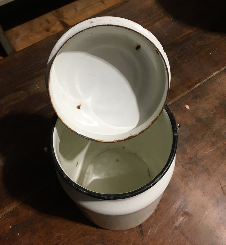 Vintage European Enamel Milk Can #2799