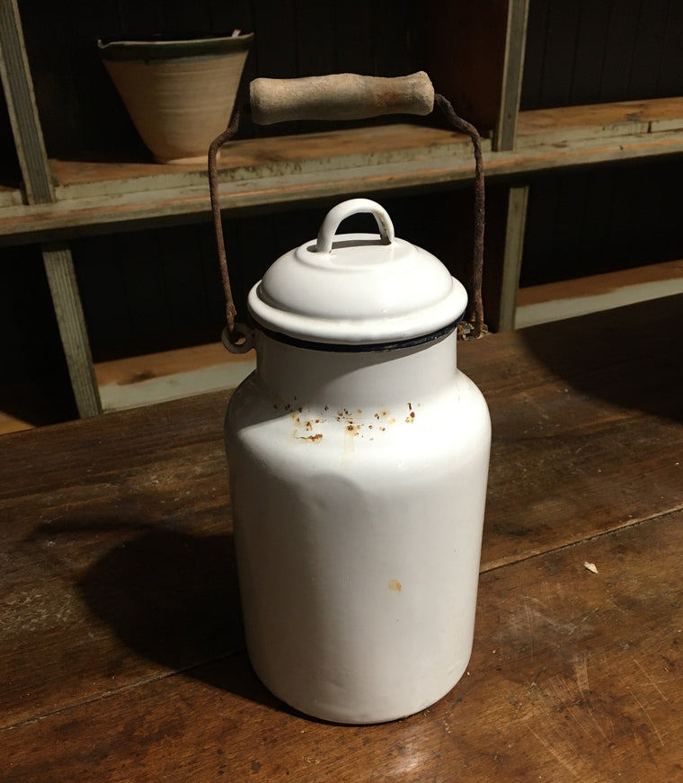 Vintage European Enamel Milk Can #2800