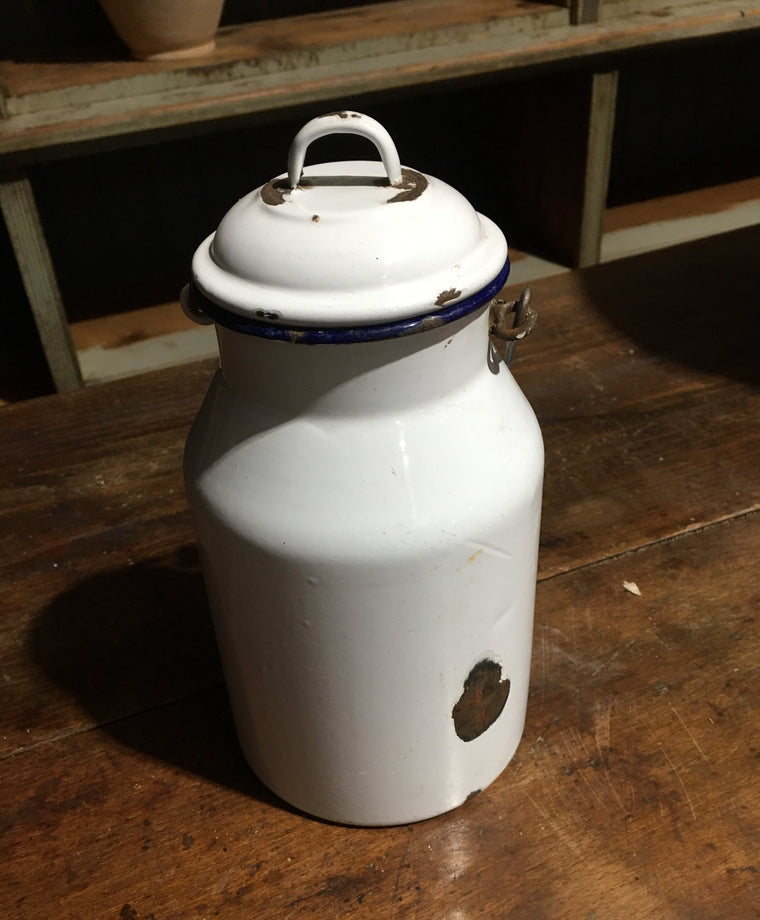Vintage European Enamel Milk Can #2801
