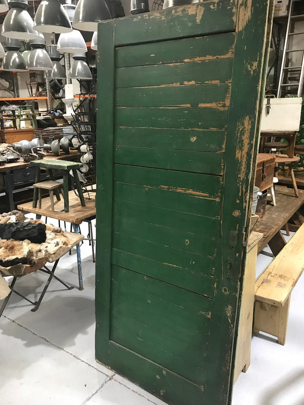 Vintage industrial wooden slat door #2202