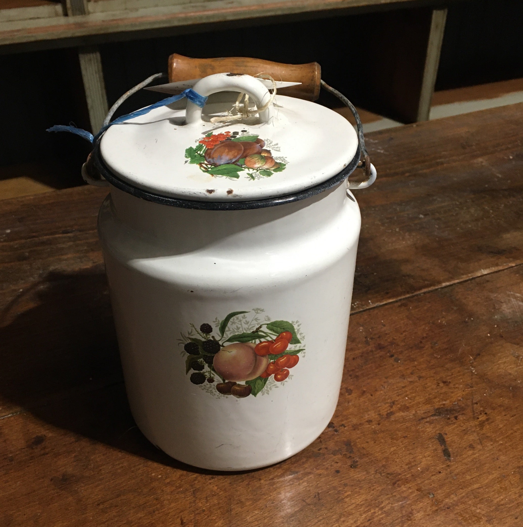 Vintage European Enamel Milk Can #2802