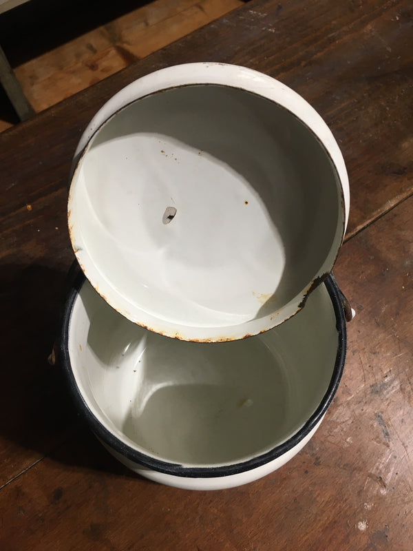 Vintage European Enamel Milk Can #2802
