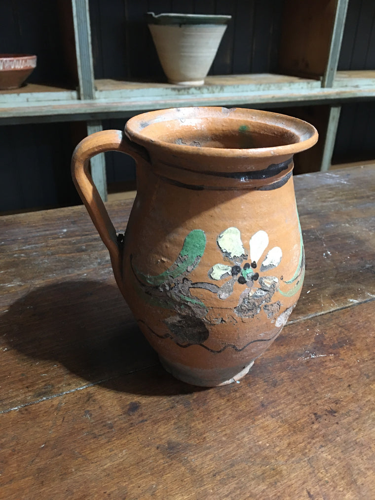 Old  Hungarian Gypsy Terracotta Jug #2804