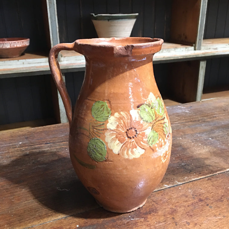 Old  Hungarian Gypsy Terracotta Jug #2810