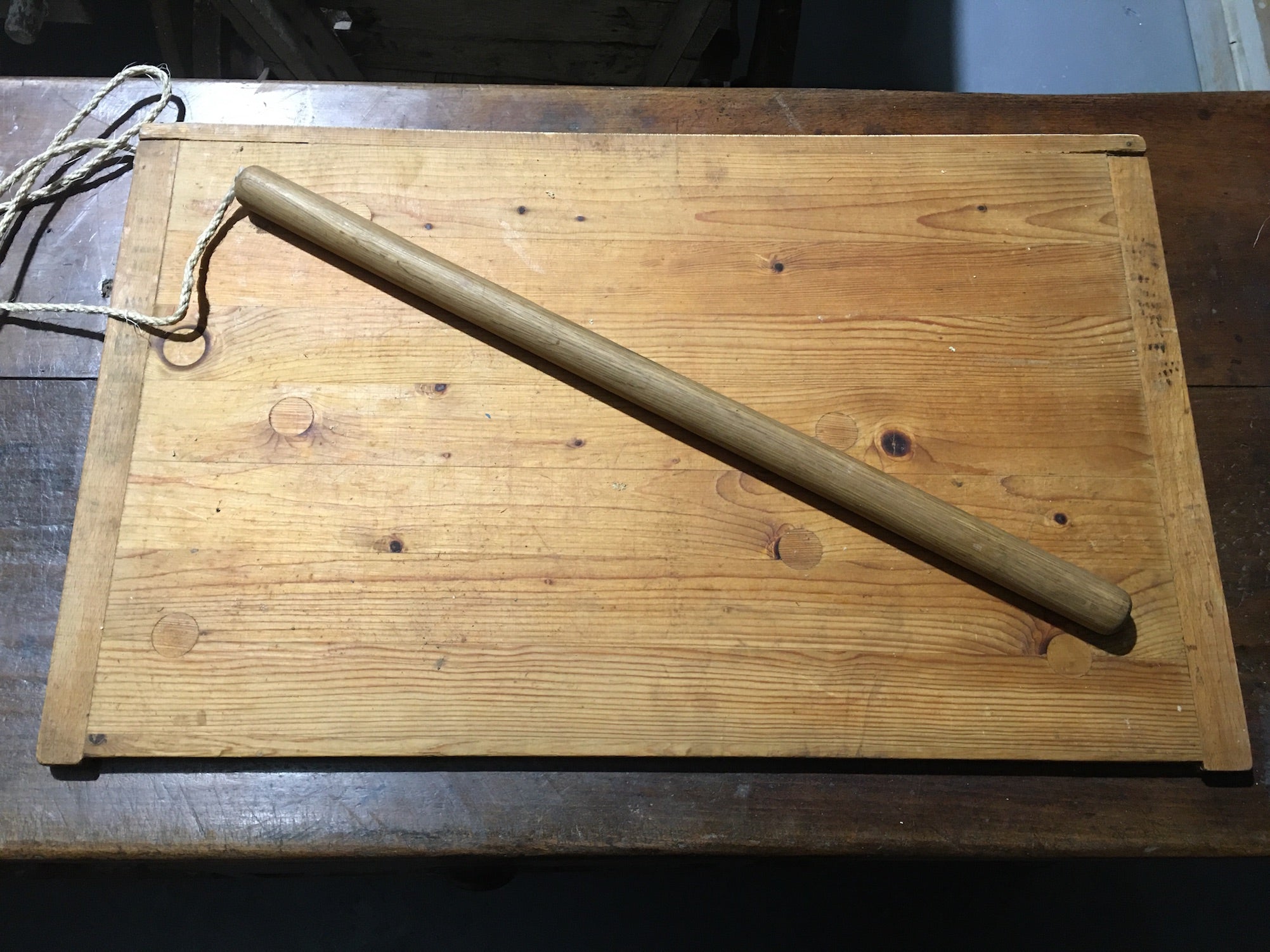 Vintage  Italian Pasta Board with Rolling Pin #2836
