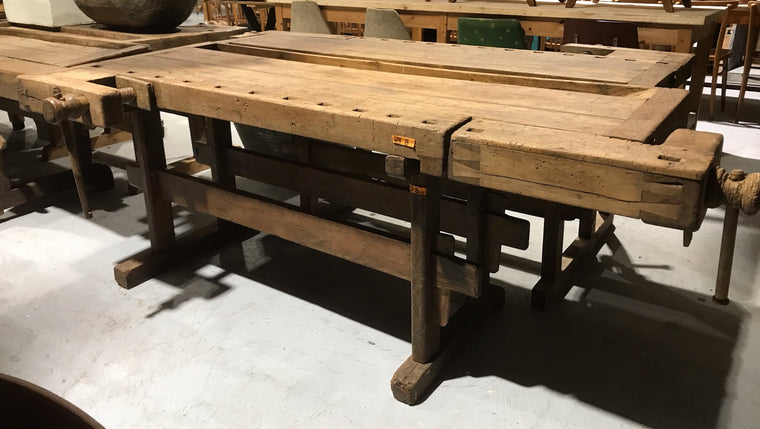 Vintage European Carpenters Workbench 1920s #3520B