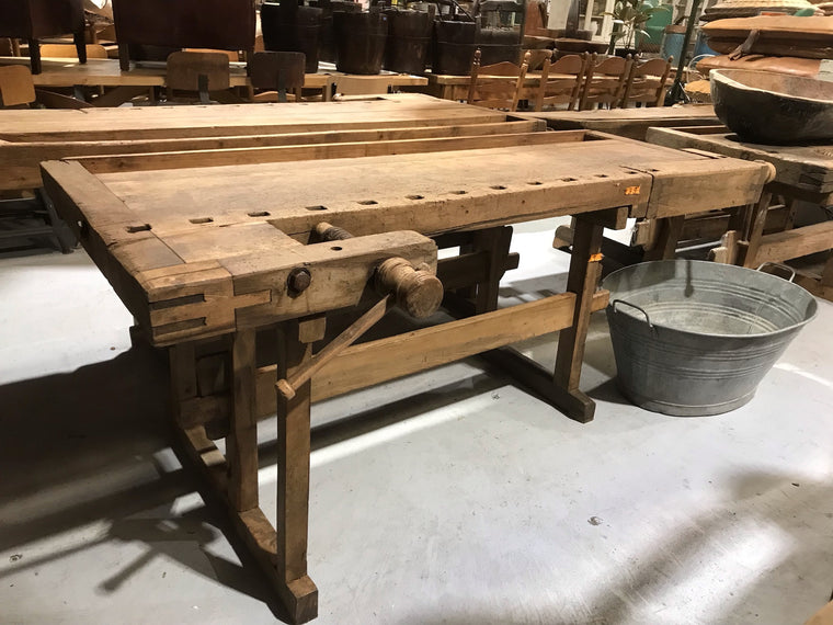 Vintage European Carpenters Workbench 1920s #3520C On Hold
