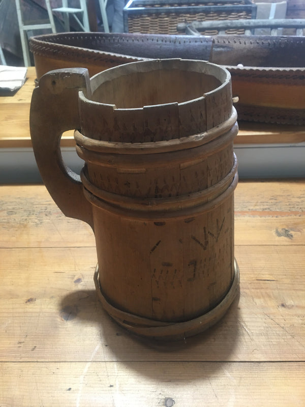 Vintage  European Wooden Pitcher #2879