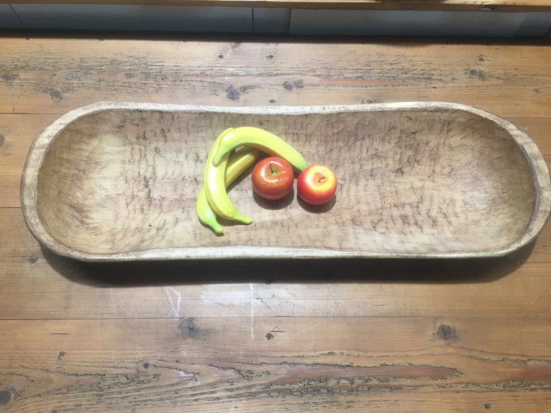 Vintage European Wooden Flat Dough Bowl  #2880