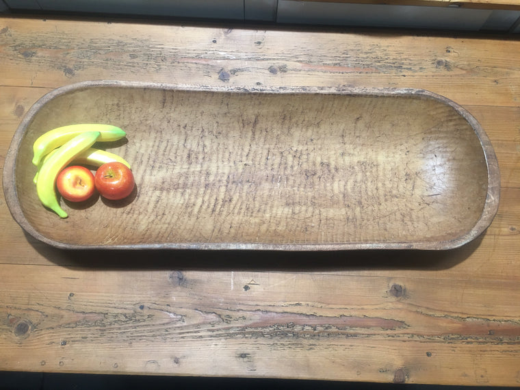 Vintage European Wooden Flat Dough Bowl  #2881
