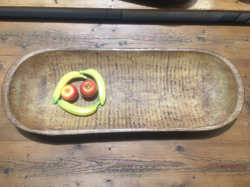 Vintage European Wooden Flat Dough Bowl  #2882