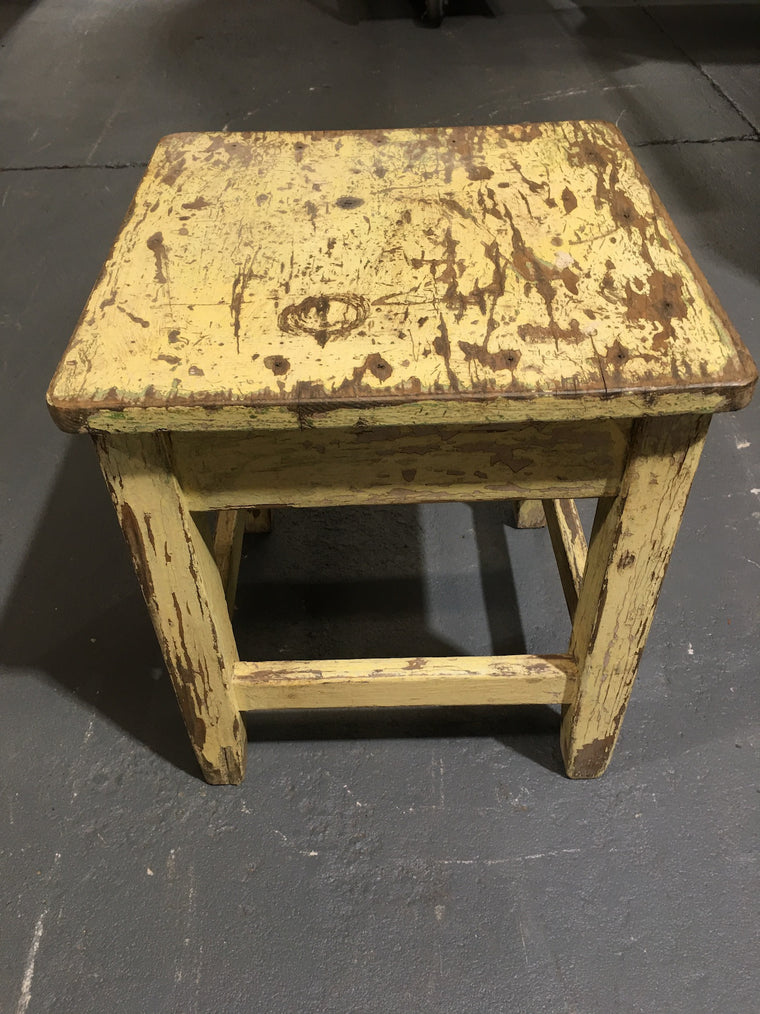 Vintage  European  Wooden Stool  #2893