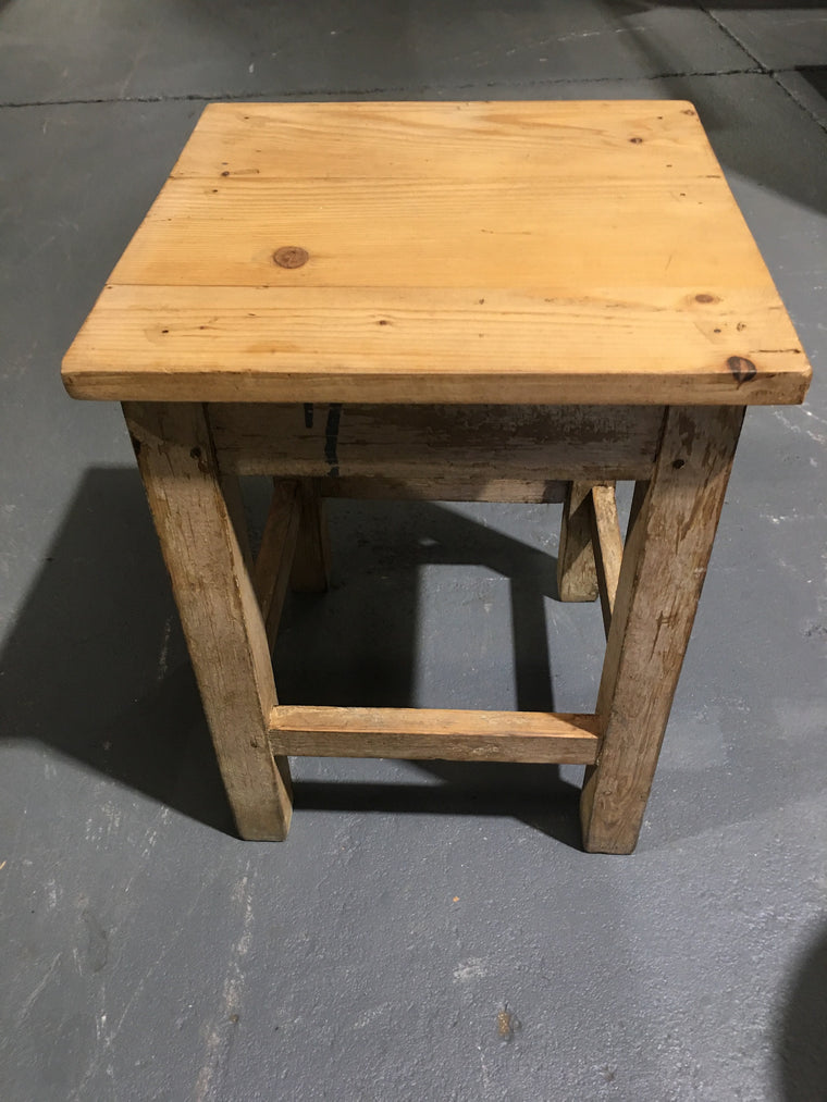 Vintage  European  Wooden Stool  #2895