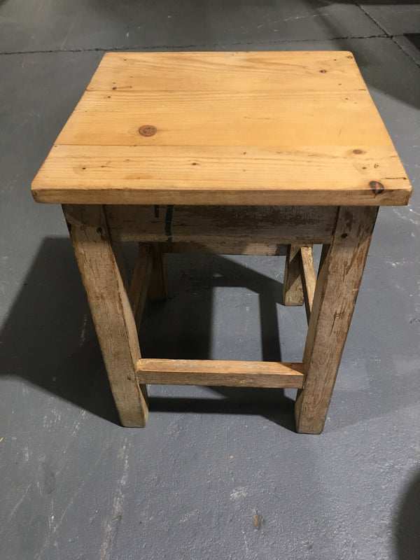 Vintage  European  Wooden Stool  #2895