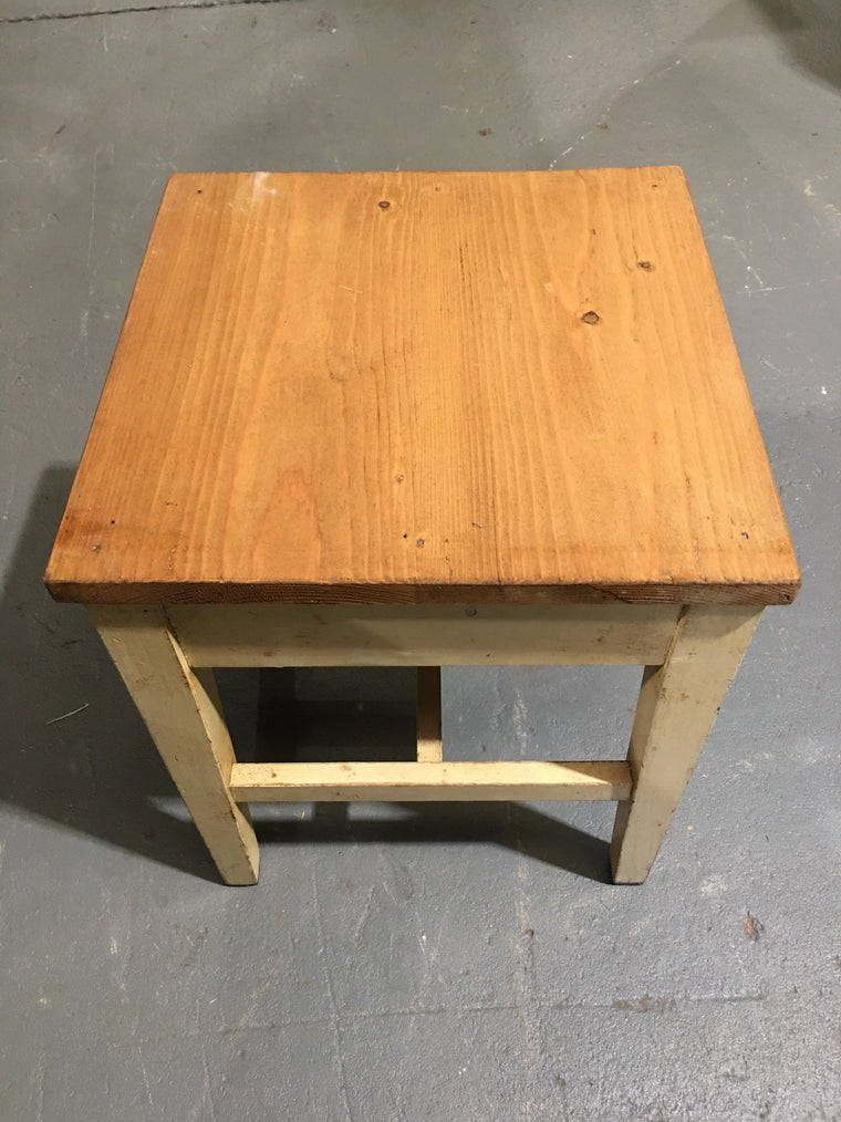 Vintage  European  Wooden Stool  #2896